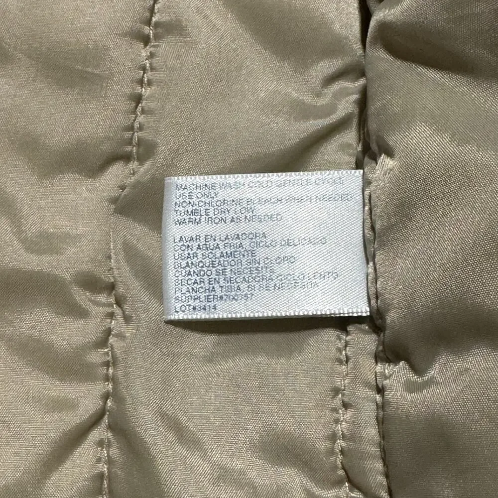 Cabin Creek Barn Field Jacket Beige Flannel Lined Pockets Full Zip Womens Small - Picture 7 of 10